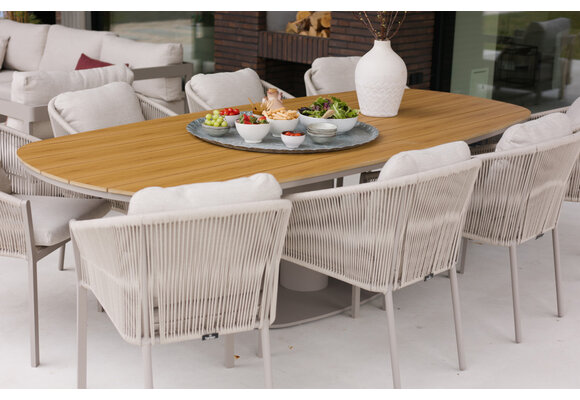 9-delige tuinset | 8 Elvira tuinstoelen (Camel) | Tuintafel Tower 260cm (Camel)