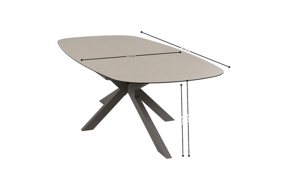 7-delige tuinset | 6 Isabel tuinstoelen (Sand/Wood) | Tuintafel Malaga 240x115cm (Camel)