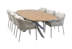 7-delige tuinset | 6 Elvira tuinstoelen | Tuintafel Cadiz 240x115cm