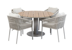 5-delige ronde tuinset | 4 Elvira tuinstoelen | Tuintafel Tower ø120cm