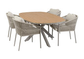 5-delige tuinset | 4 Elvira tuinstoelen | Tuintafel Cadiz 180x115cm