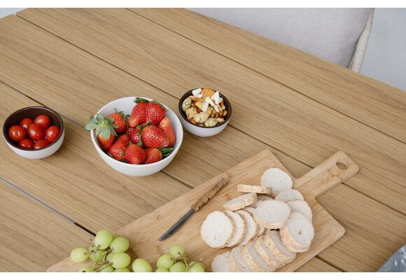 9-delige tuinset | 8 Isabel tuinstoelen (Sand) | Tuintafel Cadiz 280x115cm (Black(