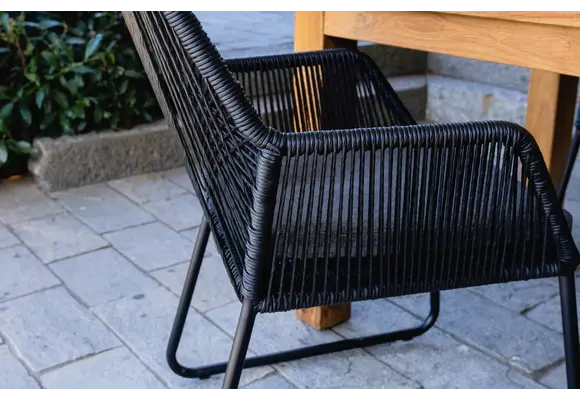 5-delige ronde tuinset | 4 Mona tuinstoelen (Black) | ø120cm Tower tuintafel (Black)