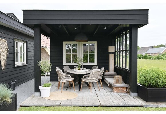 7-delige tuinset | 6 Isabel tuinstoelen (sand/wood) | 220cm ovale Cyprus tuintafel (Wood)