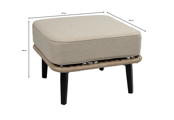 Hocker Isabel | Sand/Black | Rope