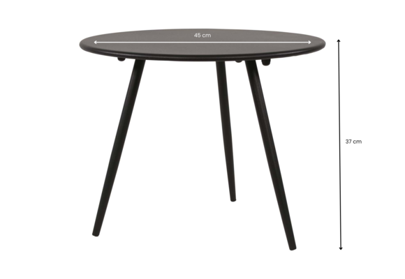 Hoek Loungeset Lissabon 4-delig | Antraciet | Incl. Rafael Bijzettafels Ø45 & Ø60 cm Black