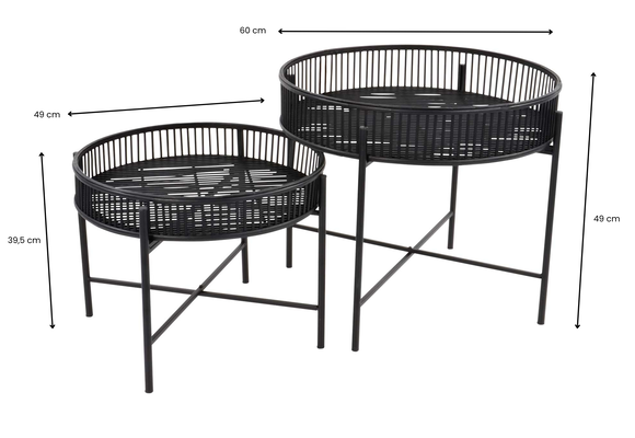 Hoek Loungeset Lissabon 4-delig | Antraciet | Incl. 2 Aiko Black Bijzettafels