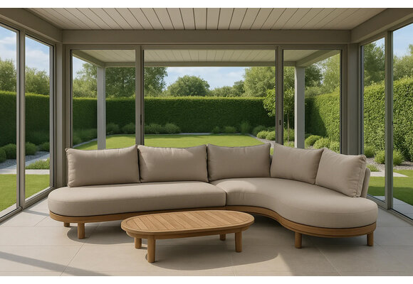 Hoek Loungeset Cancun | Acacia Teaklook & Sand