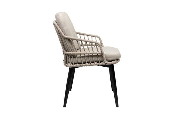 Dining tuinstoel Isabel | Sand/Black | Rope