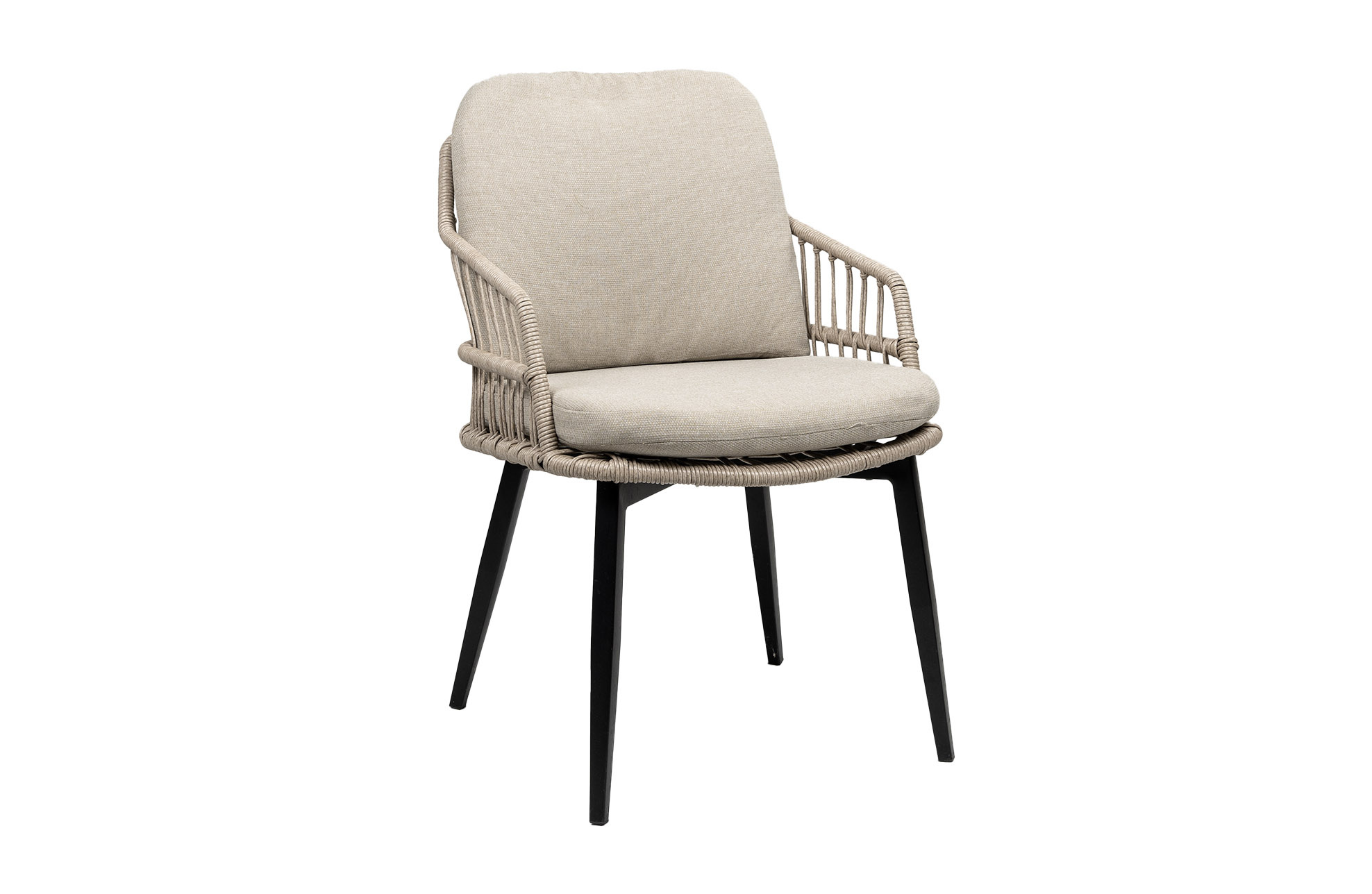 4 Seizoenen Tuinmeubelen Dining tuinstoel Isabel | Sand/Black | Rope