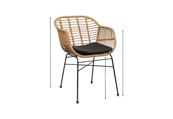 7-delige tuinset | 6 Oslo tuinstoelen Naturel | Pohon tuintafel