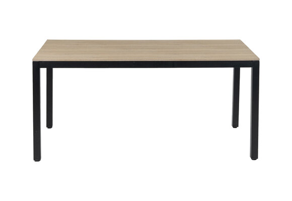 5-delige tuinset | 4 Oslo dining tuinstoelen (Black) | 160cm Cyprus tuintafel (Wood)