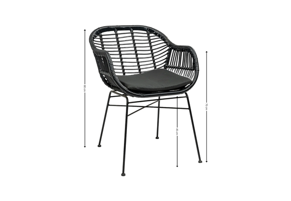 5-delige tuinset | 4 Oslo dining tuinstoelen (Black) | 180cm ovale Cyprus tuintafel (Wood)