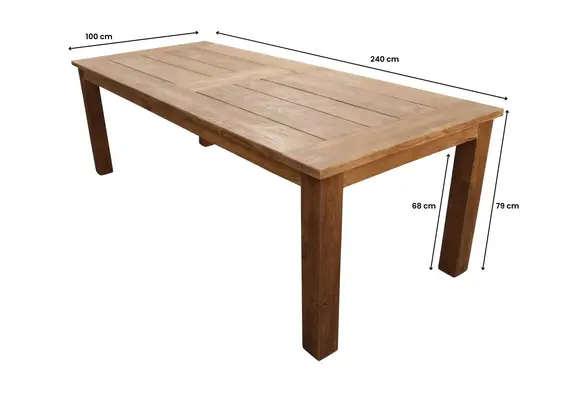 7-delige tuinset | 6 Pisa tuinstoelen (White) | 240cm Ayra teak tuintafel