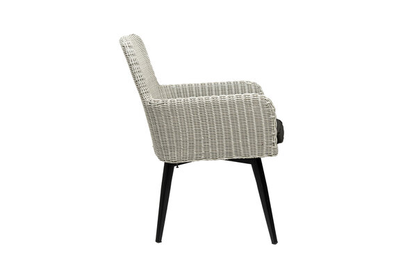 5-delige ronde tuinset | 4 Pisa tuinstoelen (White) | ⌀120cm Cyprus tuintafel (Wood)