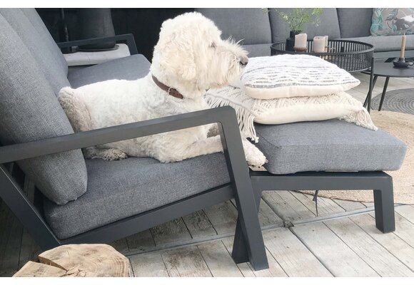 Voetenbank Bezano | Matt Black/Grey | Aluminium