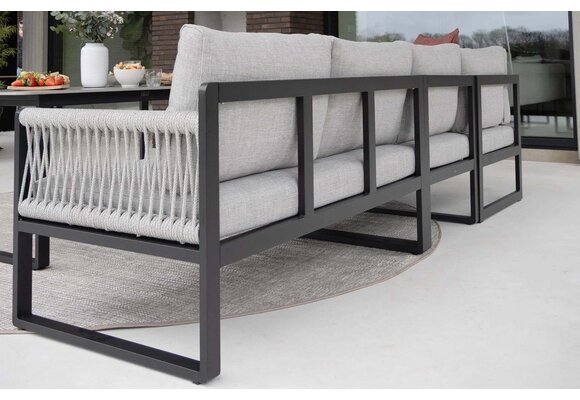 Hoek Lounge Dining set Reims | Rechts | Black &  Off Sand