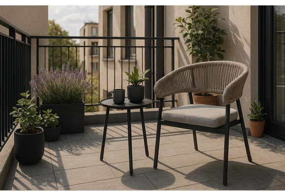 Stapelbare tuinstoel Knokke | Black & Off Sand