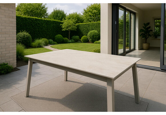 Tuintafel Malta 220x100cm | Champagne | Keramiek