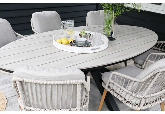 Ovale tuintafel Cyprus 180cm | Wood | Polywood & Aluminium