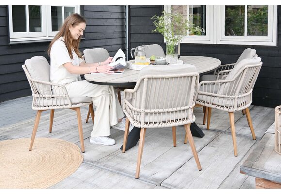 Ovale tuintafel Cyprus 220cm | Wood | Polywood & Aluminium