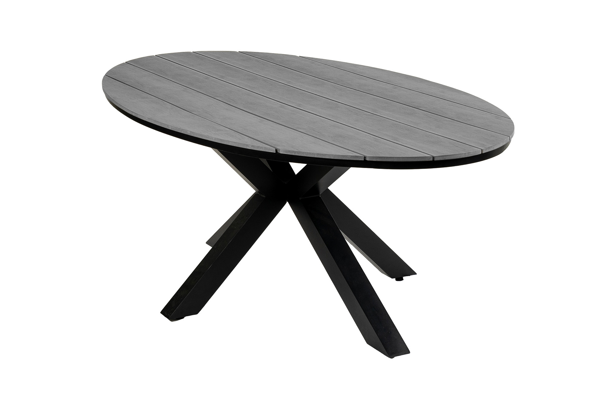 4 Seizoenen Tuinmeubelen Ovale tuintafel Cyprus 220cm | Grey | Polywood & Aluminium