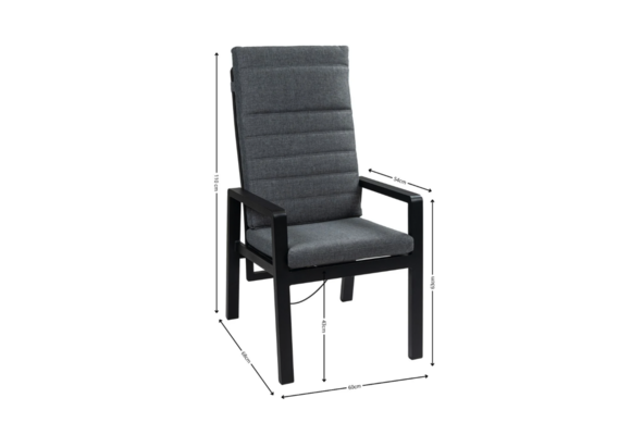 9-Delige tuinset | 8 Berlijn tuinstoelen (Black) | 280cm ovale Cyprus tuintafel  (Grey)