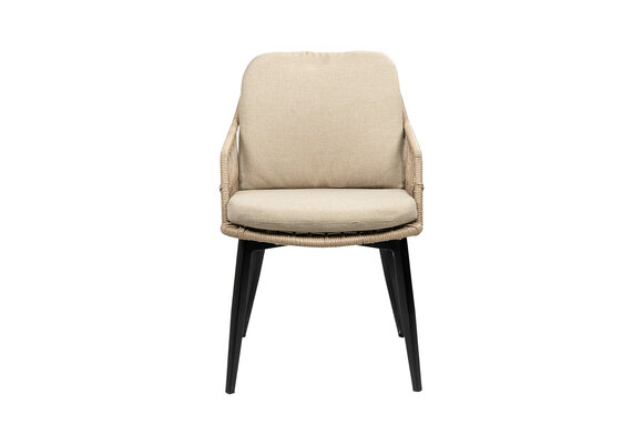 7-delige tuinset | 6 Isabel stoelen (Sand) | 220cm ovale Cyprus tuintafel (Grey)