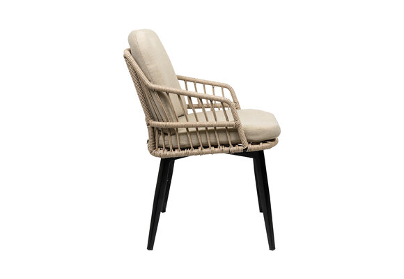 7-delige tuinset | 6 Isabel stoelen (Sand) | 220cm ovale Cyprus tuintafel (Grey)