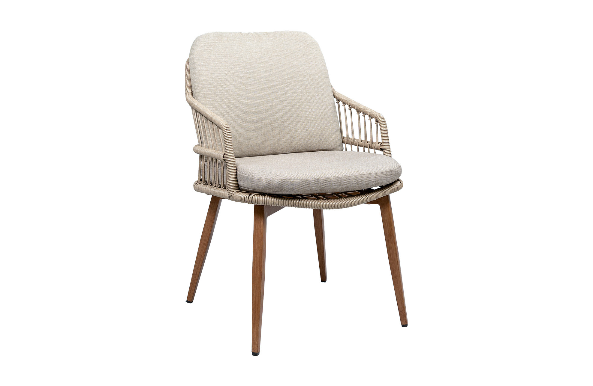 4 Seizoenen Tuinmeubelen Dining tuinstoel Isabel | Sand/Wood | Rope