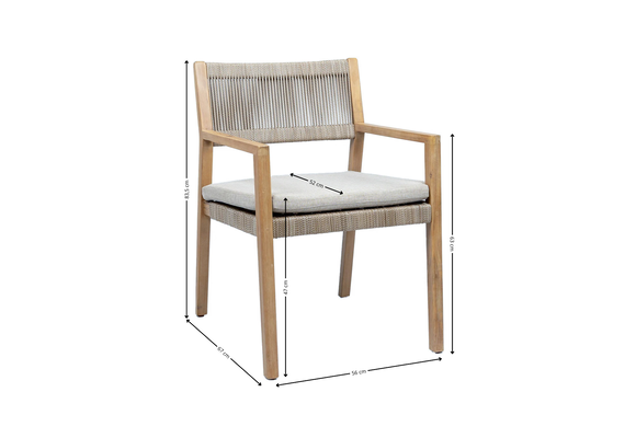 7-delige tuinset | 6 Felline tuinstoelen (Acaciahout) | Tuintafel Rock 235x95cm (Sand)