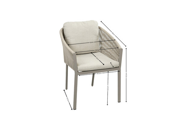 7-delige tuinset | 6 Elvira tuinstoelen (Camel) | Tuintafel Rock 235x95cm (Sand)