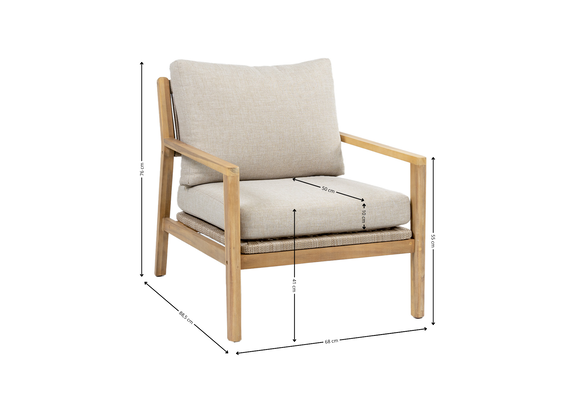 Loungestoel Felline | Naturel | Acaciahout