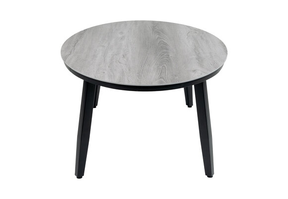 4x Loungestoel Isabel | Black + Bijzettafel Mykonos Ovaal 120x75cm | Grey | Aluminium & Kunststof