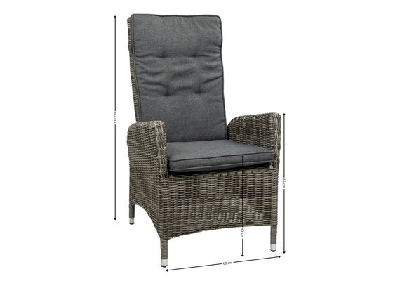 5-delige tuinset | 4 Kos verstelbare tuinstoelen (AG) | 180cm tuintafel (Keramiek)