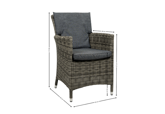 5-Delige tuinset | 4 Verone tuinstoelen Ash Grey | Tuintafel Dublin 145x85cm Ash Grey