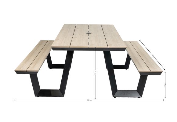 Picknicktafel Coffee Bay | Wood | Aluminium & Polywood