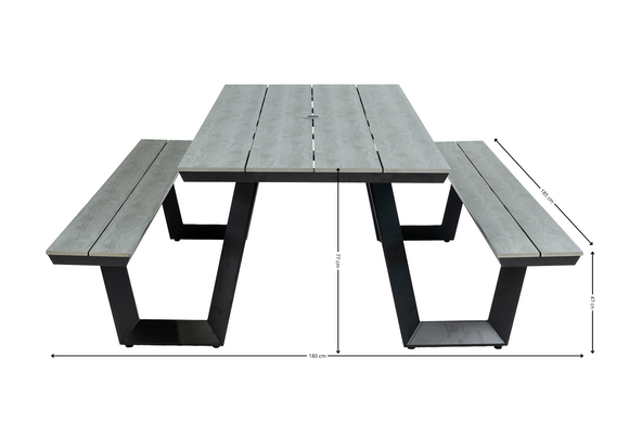 Picknicktafel Coffee Bay | Grey | Aluminium & Polywood