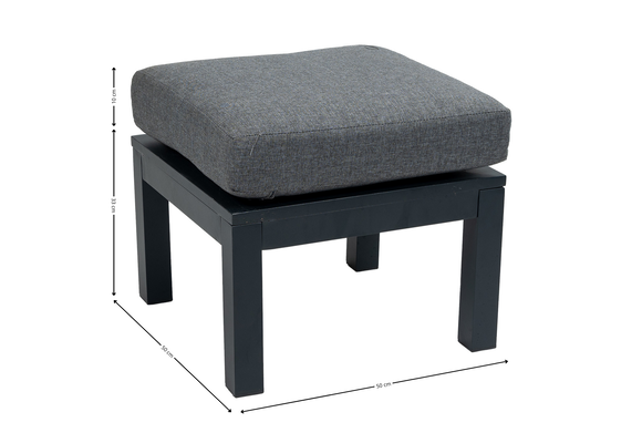 Hocker Bezano | Matt Black/Grey | Aluminium