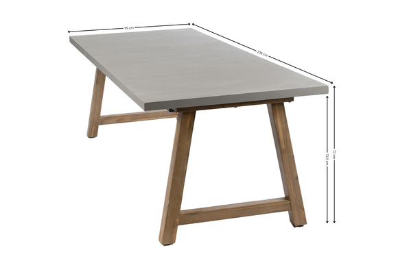 7-delige tuinset | 6 Elvira tuinstoelen (Camel) | Tuintafel Rock 235x100cm (Beton)