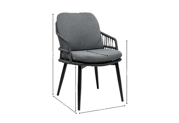 90x90 Cyprus | Grey + 4x Isabel | Zwart