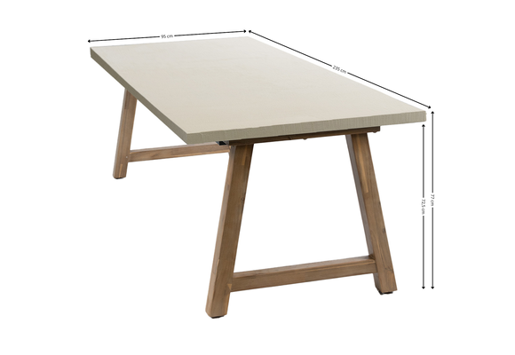 7-delige tuinset | 6 Brugge tuinstoelen (Sand) | Tuintafel Rock 235x95 cm (Sand)