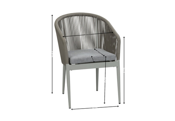 7-delige tuinset | 6 Sluis tuinstoelen (Sand/Off Sand) | Tuintafel Rock 235x95cm (Beton)