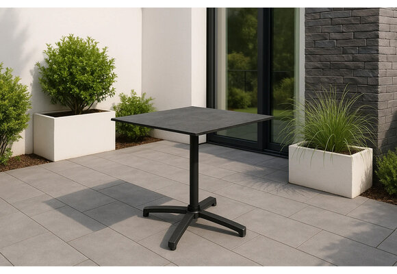 Inklapbare terrastafel Gent 70x70cm | Black & Grey