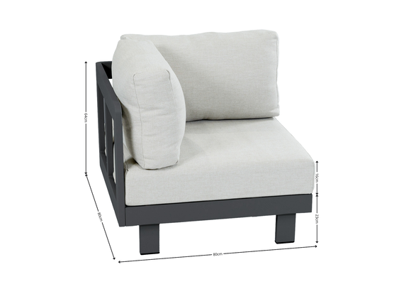 Hoekelement Tulum | Black & Beige