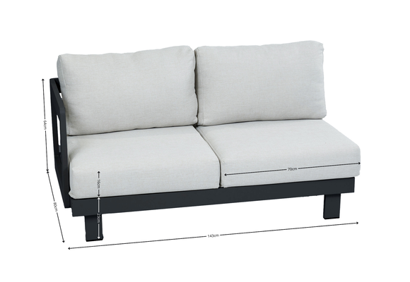 Bankdeel Tulum | Rechts | Black & Beige