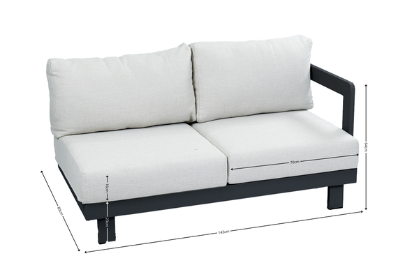 Bankdeel Tulum | Links | Black & Beige