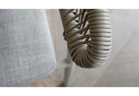 7-delige tuinset | 6 Knokke tuinstoelen (Sand) | Tuintafel Rock 235x95 cm (Beton)