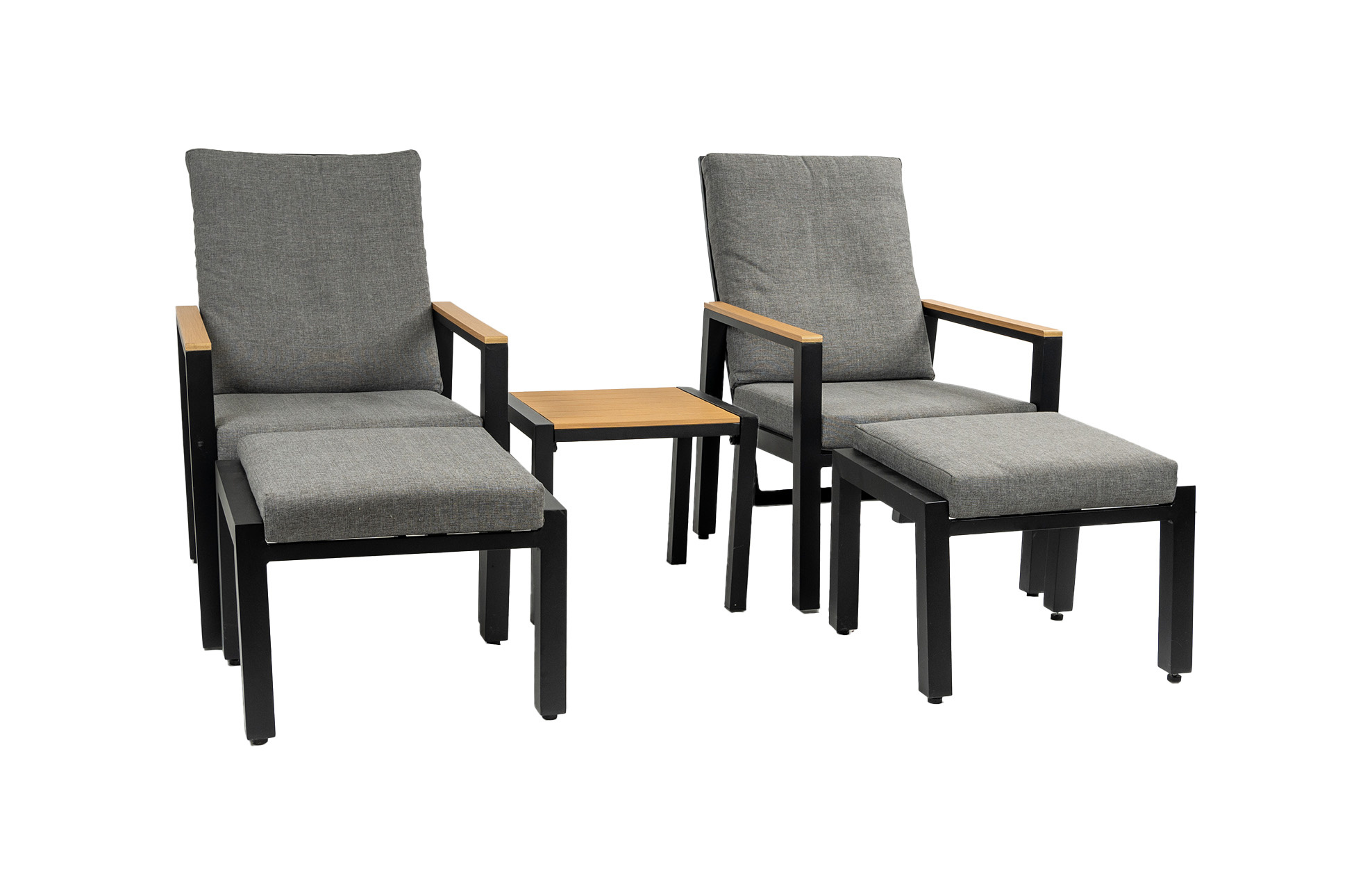 4 Seizoenen Tuinmeubelen Duo Loungeset Coda | Charcoal | Aluminium