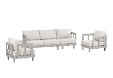 Stoel-bank loungeset Tulum | Camel | 3-persoonsbank